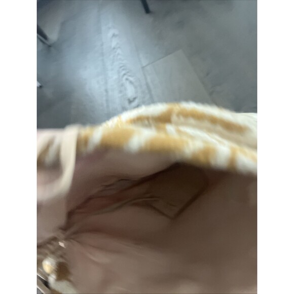 Vintage Yellow Cream Large Shoulder Bag Wooden Toggle Buttons - Picture 4 of 8